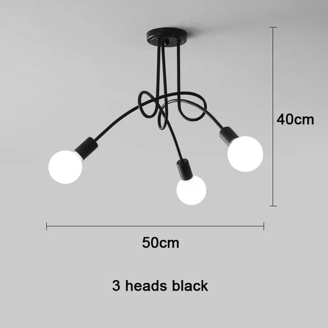 Elegant Multi-Head Ceiling Chandelier, for living rooms, bedrooms and restaurants, for living room, 3-head or 5-head configuration