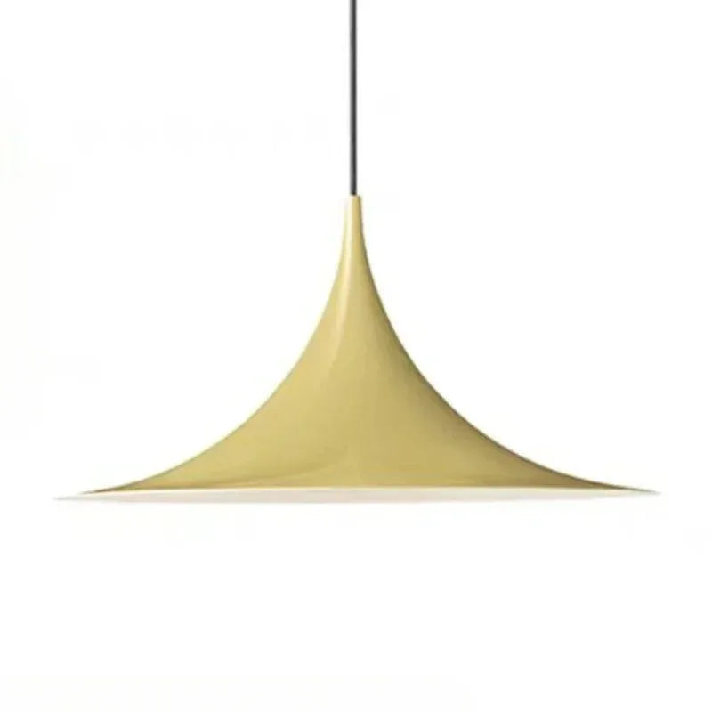 Designer Pendant, for dining tables and bar counters, a pared-back designer silhouette, for dining room, pared-back designer shade