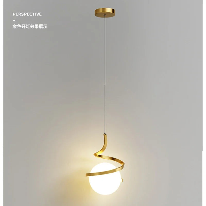 Minimalist Line Pendant Light, for bedside tables and dining settings, a slender line-drop silhouette, for living room, bedroom, black or gold shell