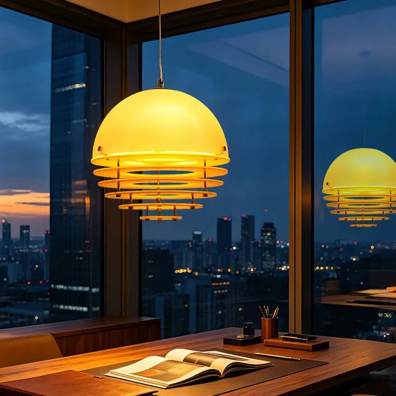 Atmospheric Sunset Glass Pendant, for bars, dining rooms and terraces, for restaurant, 20cm or 30cm gradient shade