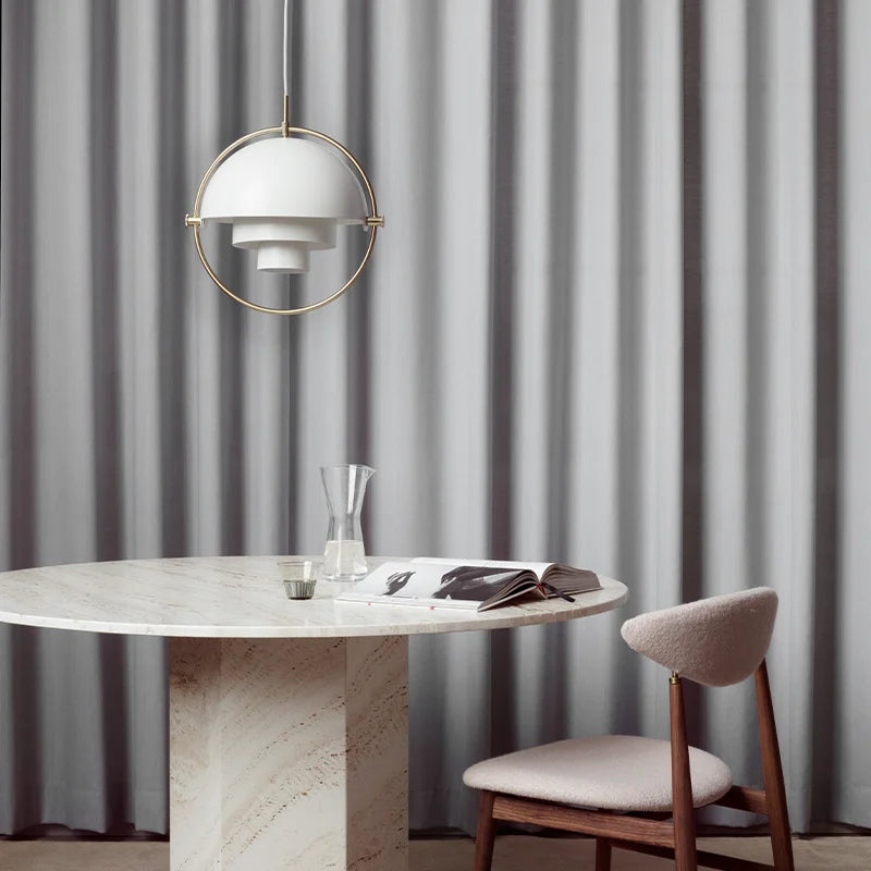 Sculptural Deformable Iron Ring Pendant, for dining rooms and kitchens, a hand-formed, deformable iron ring, for dining room, 28cm or 38cm ring