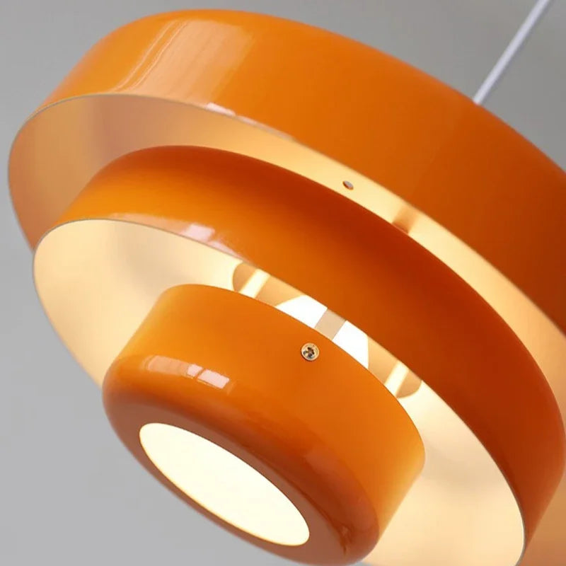 Bold Retro Orange Ceiling Chandelier, for restaurants, cafés and dining rooms, for restaurant, retro orange glass shade