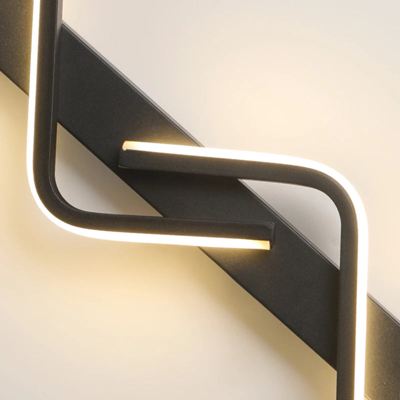 Streamlined Stairway Wall Sconce, for stairwells and long hallways, an elongated 80cm or 100cm light bar, for stairwell, 80cm or 100cm black bar