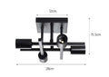 Understated Nordic 4-Light Ceiling Light, for living rooms, bedrooms and studies, for living room, matte black or black-and-gold frame