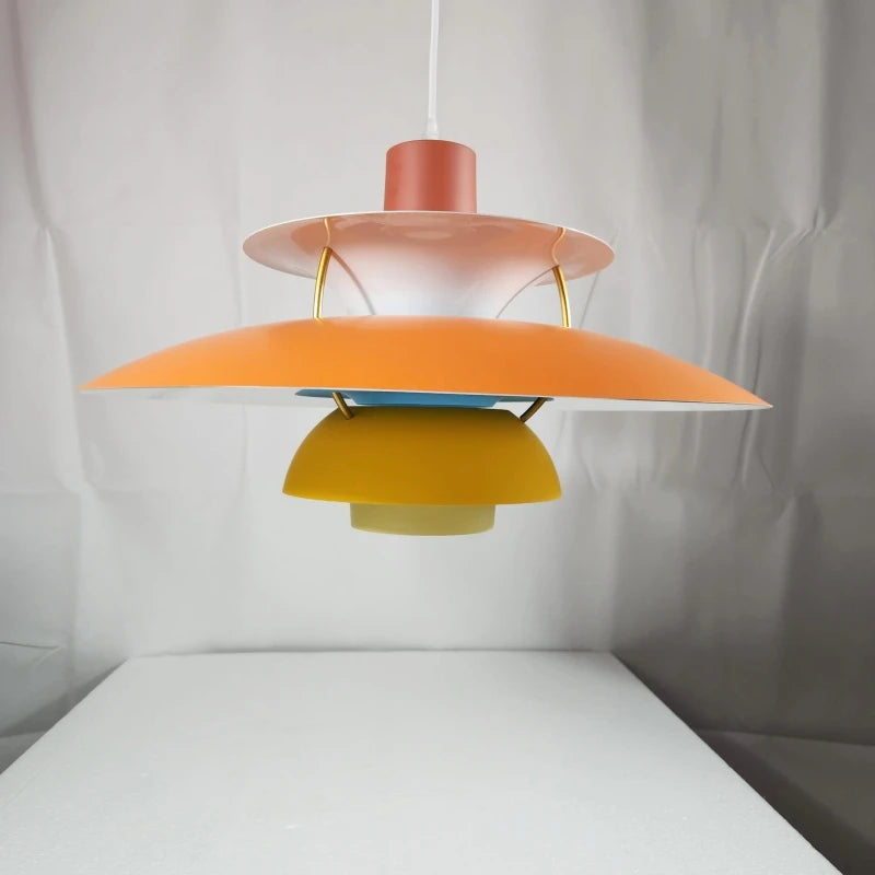 Playful Colourful Umbrella Chandelier, for dining rooms and kitchens, a layered umbrella-shade silhouette, for dining room, umbrella-tiered shade