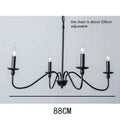 Candle Chandelier with Sweeping Curved Arms in Black or Gold