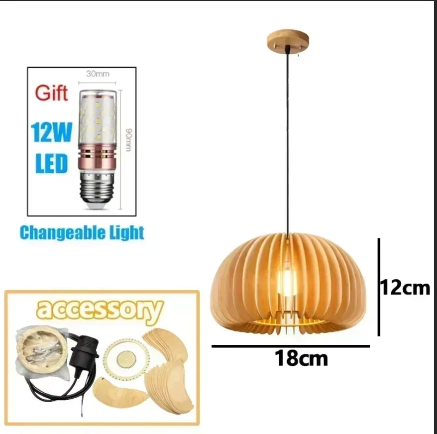 Bamboo Hand Weaving Pendant Lights 38Cm Hanging LED Ceiling Lamp Chandelier Fixture Rattan Hand Craft Woven Home Bedroom Decor