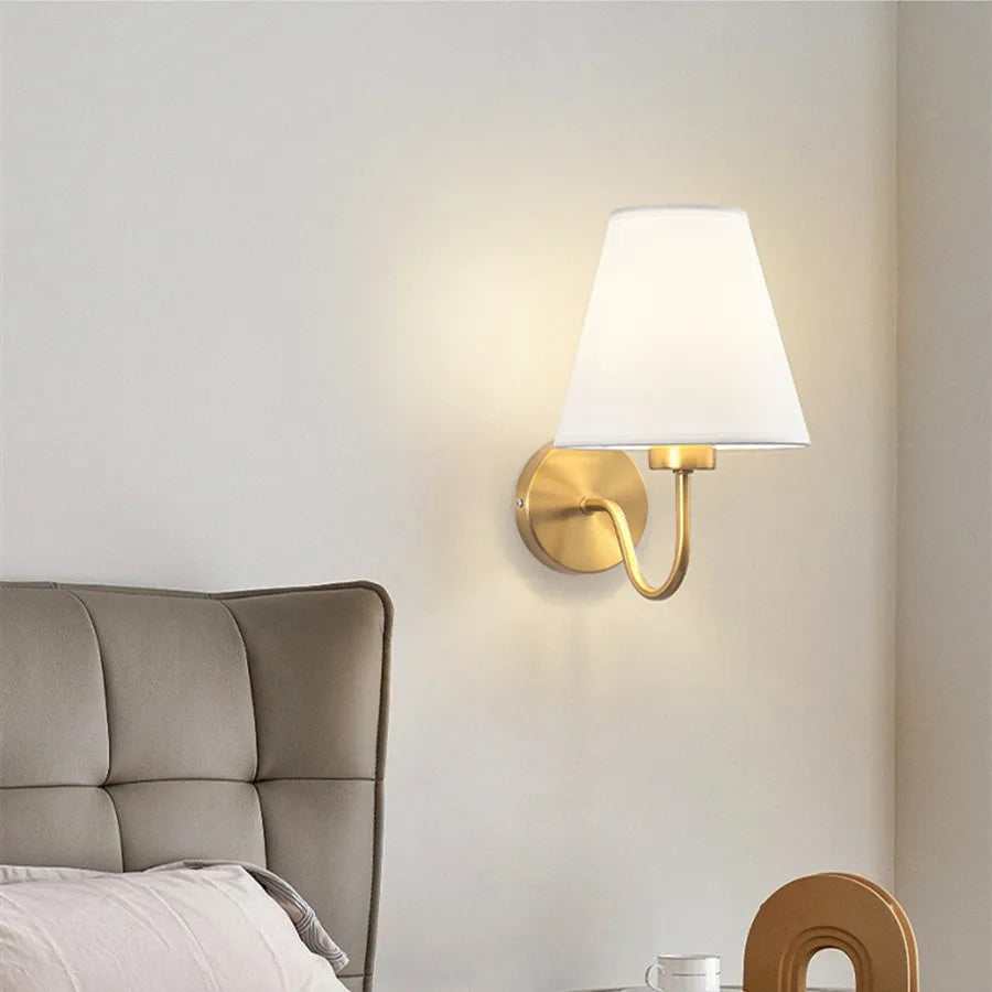 Modern Fabric Wall Lamps Retro Bedside Wall Lamp Living Room Wall Lights Simple Loft Wall Sconce Lighting Fixture AC85-265V E27