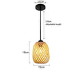 Bamboo Hand Weaving Pendant Lights 38Cm Hanging LED Ceiling Lamp Chandelier Fixture Rattan Hand Craft Woven Home Bedroom Decor