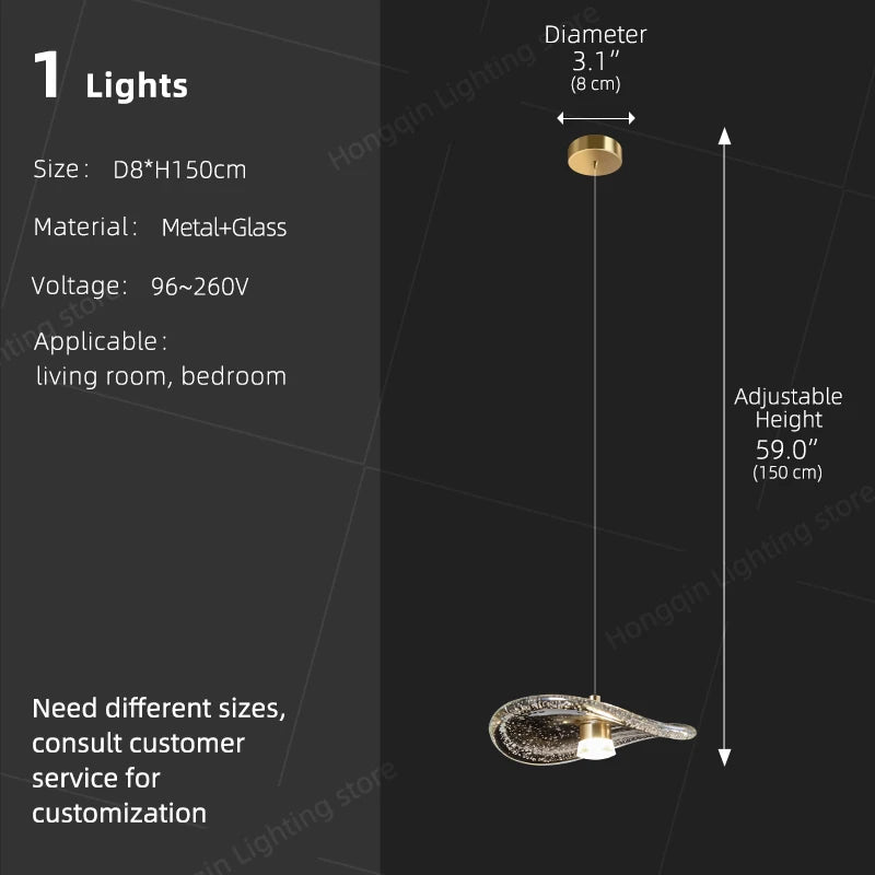 Modern Glass Staircase Pendant Light – Nordic LED Hanging Chandelier for High Ceilings, Stairwells, Entryways, Duplex Homes & Loft Interiors