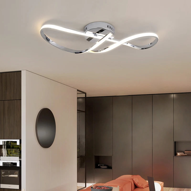 Modern Dimmable LED Ceiling Chandelier – Gold or Chrome Aluminium Ceiling Light with Remote & App Control for Living Room, Dining Room, Bedroom & Kitchen