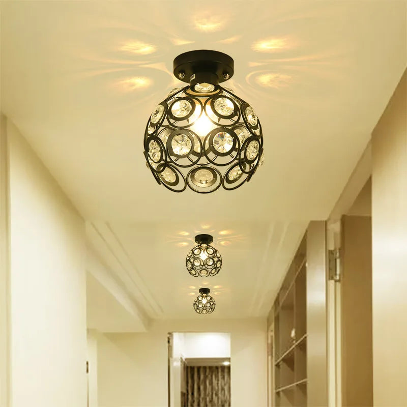 Modern Iron Ceiling Light 20cm – E27 Semi Flush Mount Ceiling Lamp | European Style Indoor Lighting Fixture for Bedroom, Hallway, Kitchen, Dining Room & Living Room