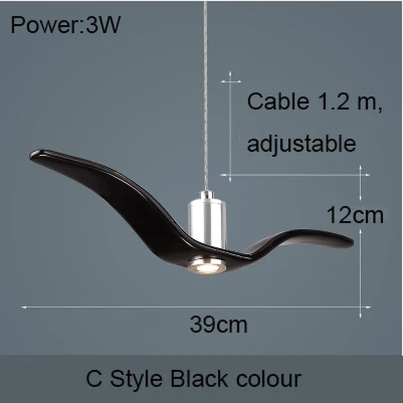 Nordic Seagull LED Pendant Light – Modern Bird Chandelier for Kitchen Island, Dining Room, Living Room, Bar & Café