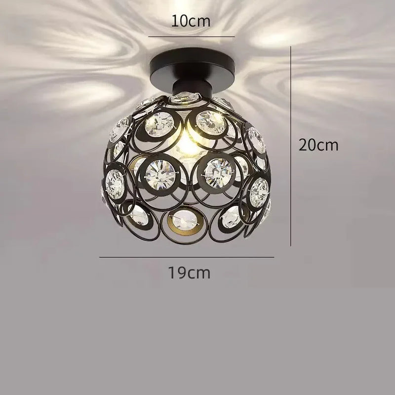 Modern Iron Ceiling Light 20cm – E27 Semi Flush Mount Ceiling Lamp | European Style Indoor Lighting Fixture for Bedroom, Hallway, Kitchen, Dining Room & Living Room