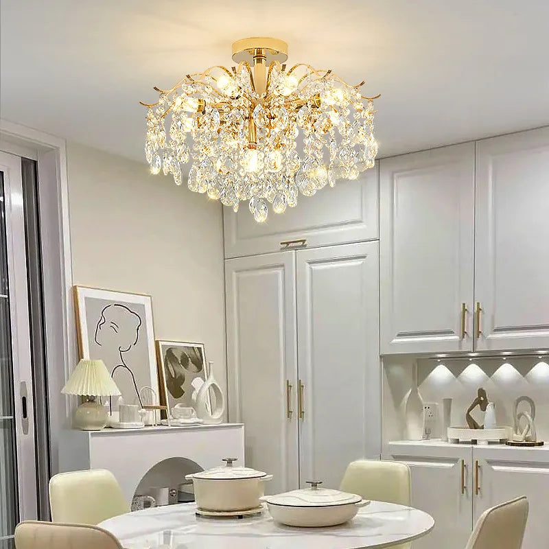 Modern Luxury Crystal Ceiling Chandelier for Living Room Dining Room Bedroom Ceiling Lamp LED Lights Home Appliance AC85-260V