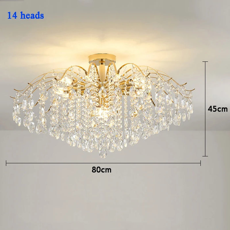 Modern Luxury Crystal Ceiling Chandelier for Living Room Dining Room Bedroom Ceiling Lamp LED Lights Home Appliance AC85-260V