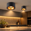Surface-mounted LED downlight installed in a contemporary kitchen