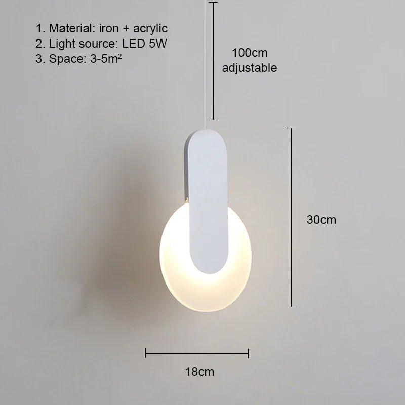 LED Pendant Lights Modern Hanging Lamp Chandeliers Indoor Lighting Home Decor for Living Room Bedroom Bedside Light Fixture
