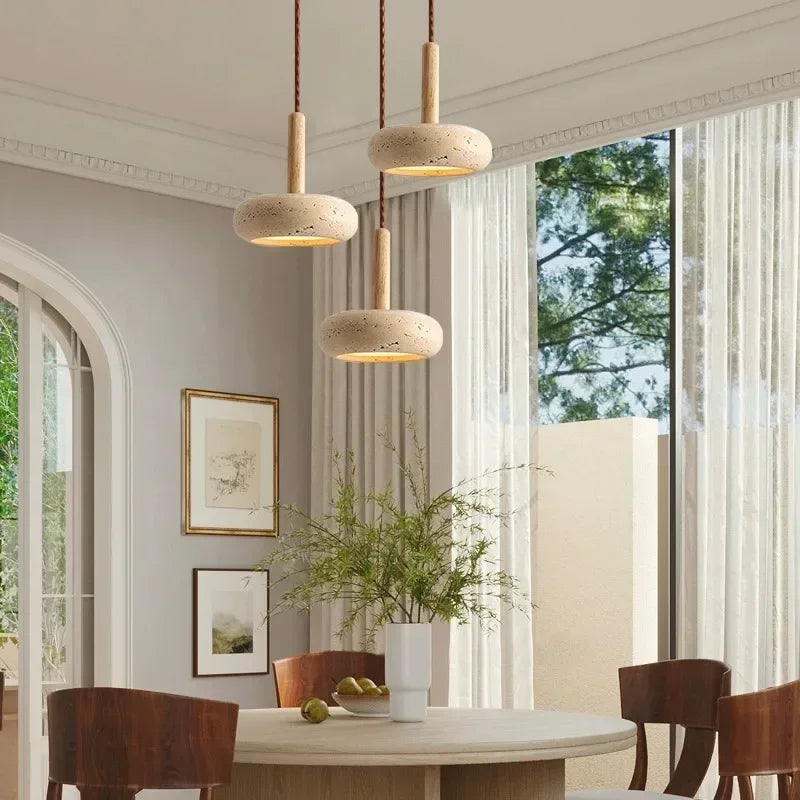 Wabi Sabi Chandelier Restaurant Bar Decoration Stone Led Pendant Light Living Room Decor Bedroom Creative Lighting Indoor Lamp