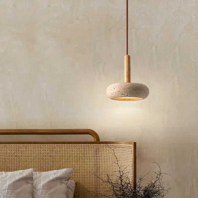 Wabi Sabi Chandelier Restaurant Bar Decoration Stone Led Pendant Light Living Room Decor Bedroom Creative Lighting Indoor Lamp