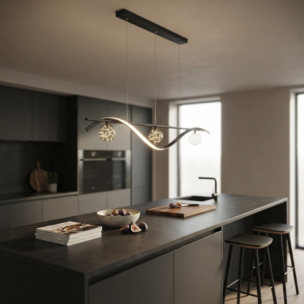 Modern Minimalist LED Pendant Lamp - Black